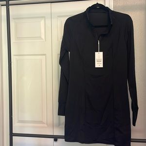 Halara black long sleeve dress NWT